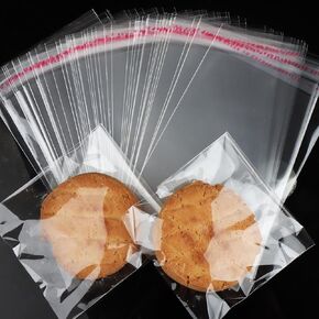100PCS Self-Sealing Clear Cellophane Bags Storage bag - Perfect for Cookies, Gifts, Favors & Candy | Easy Resealable Plastic Packaging in Kuwait