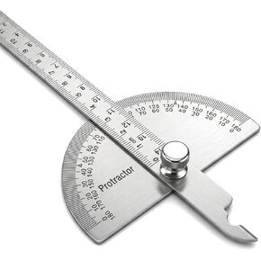 Stainless Steel Angle Protractor Miter Angles Finder Machinist Protractor Angle Finder 0-180 Degrees 14cm/5.51 Inch Woodworking Ruler Ruler Metal Angles Measurement Tool for Machinist Measuring Map in Kuwait