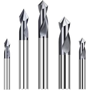 5 قطع مطحنة نهاية الشطب CNC لقم نحت 90 درجة 2-12 مم مطحنة الشطب V الأخدود مركز بت CNC راوتر بت قاطعة الطحن مطحنة نهاية كربيد للخشب/سبائك الفولاذ (5 قطع 12xD12x75L) in Kuwait