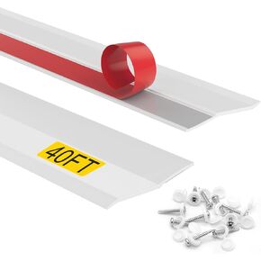 36FT Garage Door Seal Top and Sides - Heavy Duty TPE Weather Stripping with Adhesive Backing & Nails | Universal Weatherproofing Seal for DIY Installation (White) in Kuwait