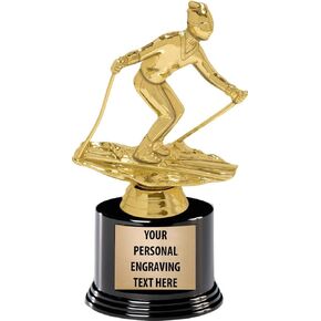 Crown Awards Skiing Trophies with Custom Engraving, 7.25" Personalized Recreational Skiing Male Trophy On Deluxe Round Base Prime in Kuwait