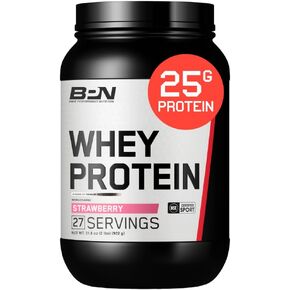 BARE PERFORMANCE NUTRITION، بروتين مصل الحليب BPN + مزيج مسحوق بروتين الكازين، زبدة الفول السوداني بالشوكولاتة، 25 جرام بروتين لكل حصة تدعم تعافي العضلات الهزيلة، 27 حصة، تم اختباره بواسطة طرف ثالث in Kuwait