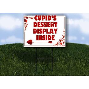 Cupid’S Dessert Display Inside Red Frame With Hearts Up Arrows A-Frame Single Sided 23x23 in. sign in Saudi Arabia
