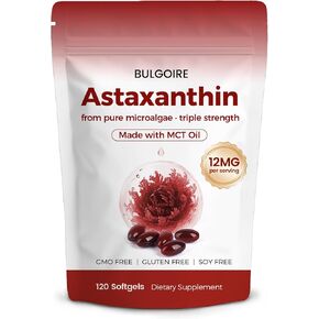 Astaxanthin 12mg with MCT Oil – 120 Softgels, Premium Astaxanthin Organic Supplements, Natural Microalgae Source, Triple Strength, Non-GMO & Gluten Free (Pack of 1) in Saudi Arabia