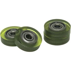 10 Pieces 3x15x4 Polyurethane Covered Bearing Roller PU62315-4 15mm Diameter 3mm Hole Polyurethane Silent Guide Wheel 3 * 15 * 4 PU Wheel in Saudi Arabia