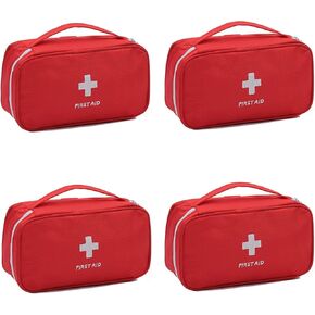 4 قطعة حقيبة إسعافات أولية فارغة حمراء حقيبة تخزين طبية محمولة حقيبة صغيرة لبقاء الطوارئ في حالات الطوارئ للتخييم والتنزه والسفر المنزلي in Kuwait