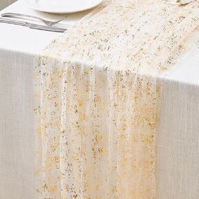 6 Packs Gold Table Runners 10 Ft, Sheer Cheese Cloth Tulle Birthday Decorations, Gold Foil Sequin Table Decoration Centerpiece for Party Birthday Wedding Anniversary Christmas in Saudi Arabia