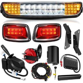 طقم شريط إضاءة فاخر EZGO TXT، مجموعة إضاءة LED لعربة الجولف مع EZGO TXT 12 فولت مصباح أمامي LED قانوني للشارع مصباح خلفي إشارة الانعطاف ومفتاح ضوء خطر وسادة فرامل القرن، يناسب عربة الجولف بالغاز والكهرباء 1996-2013 in Kuwait