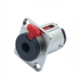 10 قطعة/الوحدة 6.35 مللي متر ستيريو أنثى جاك لوحة جبل TRS 1/4 بوصة أنثى المقبس الهيكل ميكروفون MIC الصوت كابل موصل محطة (Silverx10) in Kuwait