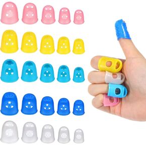 Guitar Finger Protectors, 30-Pack Silicone Fingertip Covers with Storage Case For Guitar Ukulele Banjo, Breathable Flexible Non-Slip Practice Sleeves In Mixed Colors in Kuwait
