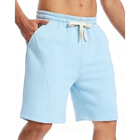 360GSM Heavyweight Men's Cotton Sweat Shorts Baggy Fleece Sweatpants Mens Lounge SweatShorts Workout with Pockets in Saudi Arabia