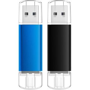 محرك أقراص AreTop USB C سعة 32 جيجابايت USB 2.0 محرك فلاش مزدوج 32 جيجابايت محرك أقراص USB 2 في 1 عصا ذاكرة محمولة من النوع C للهواتف الذكية التي تعمل بنظام Android وأجهزة الكمبيوتر وأجهزة MacBook والأجهزة اللوحية والكمبيوتر الشخصي، 5 عبوات in Kuwait
