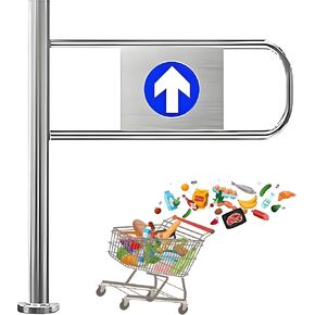 بوابة متأرجحة للإغلاق التلقائي - بوابة أمان من الفولاذ المقاوم للصدأ محملة بنابض لحركة المرور في اتجاه واحد - تصميم مرن لمدخل متجر مكتبة السوبر ماركت - فتحة يسار 50 × 100 سم in Kuwait