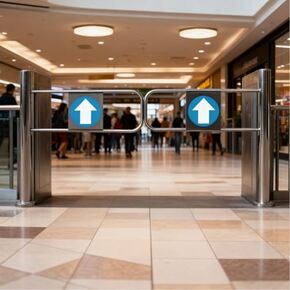 Automatic Swing Gate Barrier - 90° Stainless Steel Access Control Door for Markets, Stores, Libraries & Warehouses - Secure & Efficient Entry Solution in Kuwait