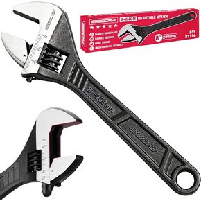 مفتاح ربط قابل للتعديل مقاس 10 بوصات من SEDY، مفتاح فك واسع بلمسة نهائية من أكسيد الأسود بمقياس بوصة/متري، فولاذ مطروق ممتاز لسباكة السيارات والإصلاحات المنزلية in Kuwait