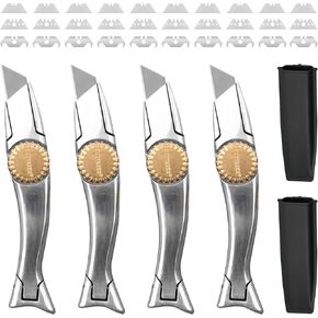 CUTTEREX الثقيلة SharkKnife VinylKnife UtilityKnife سكين تسقيف دلفين دولفين سكين السجاد، 4 قطع سكاكين و 30 شفرات in Kuwait