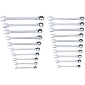 مجموعة مفاتيح ربط السقاطة من كرافتس مان، 20 قطعة، مجموعة مفاتيح ربط بسقاطة 90 سنًا SAE/مترية مع حقيبة، أرجوحة قوسية 4 درجات (CMMT87220) in Kuwait