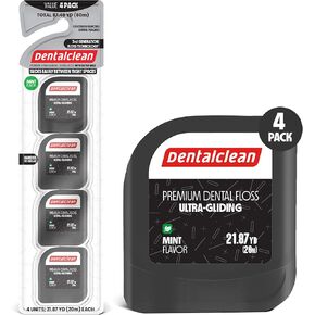 Dentalclean - 3 White Strip Dental Floss 50m - Helix Bow Technology for Ultra-Sliding and Expansion - Mint Flavor for Superior Cleaning and Fresh Breath in Saudi Arabia
