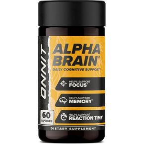 مكمل الدماغ ONNIT Alpha Brain Nootropic للتركيز والذاكرة والوضوح العقلي والدعم المعرفي مع L-Theanine وفيتامين B6، 90 قطعة in Kuwait