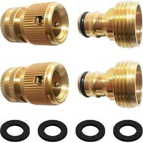 تركيبات توصيل سريع لخرطوم حديقة GHT من النحاس مقاس 3/4 بوصة، تركيبات خرطوم توصيل سريع، توصيل سريع للخرطوم (4 مجموعات) (4 ذكر + 4 أنثى) in Kuwait