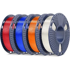 SUNLU 250g Silk Quadruple Color Filament Bundle, PLA Silk 3D Printer Filament 1.75mm Multicolor, Individually Vacuum Packed, 250g Spool, 4 Rolls, 1kg Total, PLA Silk Quadruple Color*4 in Kuwait