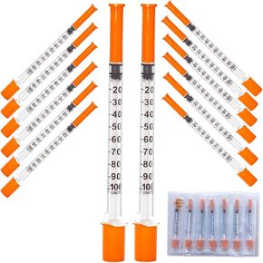 TAWEE 1CC Syringes with 30G 5/16" (8mm Long) Needle, U-100 Disposable Sample Syringe with Triple-Bevel Cut Needle Tip 1ml Lab Syringe 14 Pack in Saudi Arabia