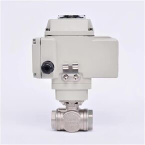 1PCS DN25 Three-Way high Platform Ball Valve Stainless Steel Q911F-16P Internal Thread Ball Valve(110VAC_L Type) in Kuwait