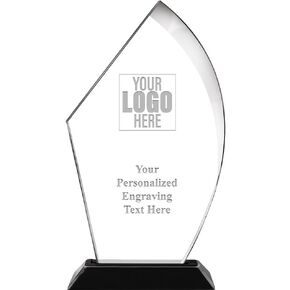 Crown Awards 7" Add Your Own Logo Corporate Award, Custom Logo Voyage Acrylic Trophy Includes Free Custom Art Design and Personalized Engraving Text in Kuwait