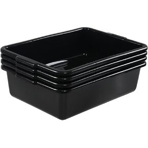 22 L Plastic Commercial Bus Tote Box, 4 Pack Large Food Service Bus Tub, Black Utility Bus Box in Saudi Arabia
