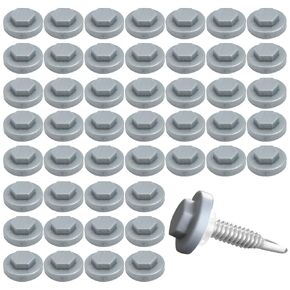 850 Pcs Roofing Screw Caps 8mm Roofing Screws Plastic Snap-On Covers Weatherproof and UV Resistant Protective Caps for Outdoor Roof Siding Construction Projects (Silver Gray) in Saudi Arabia