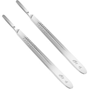 2 Pack Stainless Steel Scalpel Handle # 4, Scalpel Knife Holder Fits Blades No. 20, 21, 22, 23, 24 and 25 Perfect for Student Educational-Use Daily Use DIY Crafts Repair Equipment in Kuwait