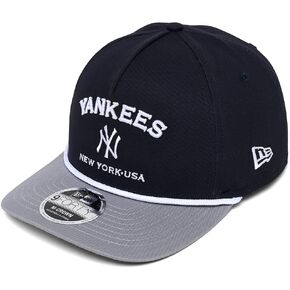 New Era NY New York Yankees 9FORTY M-Crown Arch Snapback Cap, Adjustable Hat Navy Blue Grey in Kuwait