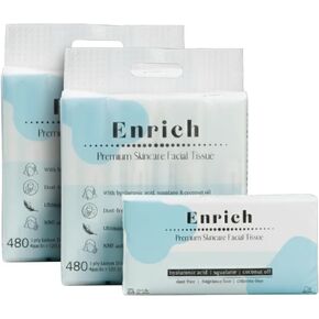 Enrich Facial Tissues – Silky-Smooth Comfort for Repeated Use, Low Dust (8 Packs, 960 Tissues, 3-Ply) in Saudi Arabia