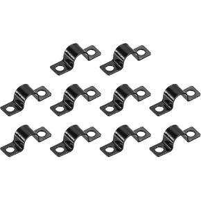 HARFINGTON 1/8 بوصة مشبك أنابيب على شكل حرف U، 50 قطعة من مشابك شد حزام أنبوب U من الفولاذ الكربوني مشبك حزام مزدوج الثقب لتثبيت كابل أنبوب الأنبوب (3 مم، أسود) in Kuwait