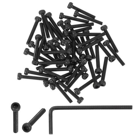 PATIKIL M4 x 16mm Hex Socket Head Screws Cap Bolt, 50 Pack 12.9 Grade Carbon Steel Hexagon Socket Screw Hex Socket Drive Machine Screws with Hex Wrenches, Black in Saudi Arabia