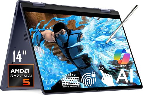 Dell 16 Plus 2-in-1 Laptop, 16" 1920 x 1200 Touchscreen, Core Ultra 7 256V(>i9-13900H), AI Ready, Copilot, Backlit Keyboard, 1080p Webcam, Wi-Fi 7, Windows 11 Pro, Ice Blue(16GB DDR5 RAM | 1TB SSD) in Saudi Arabia