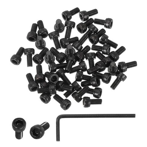 PATIKIL M4 x 16mm Hex Socket Head Screws Cap Bolt, 50 Pack 12.9 Grade Carbon Steel Hexagon Socket Screw Hex Socket Drive Machine Screws with Hex Wrenches, Black in Saudi Arabia