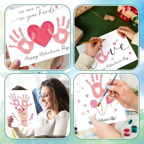 36 Sets Hello Winter Handprint Art Craft Included Snowman Snowflake Gloves Reindeer DIY Hand Print Paper Crafts with Paint, Let It Snow Handprint Keepsake for Winter Xmas Fun Activity in Saudi Arabia