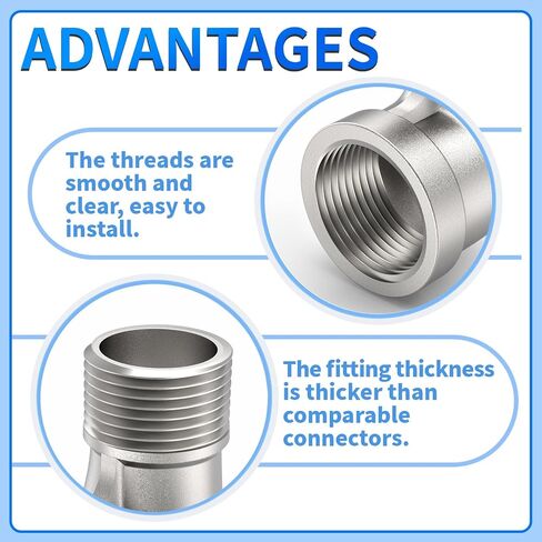 ChillWaves 304 تركيب أنابيب من الفولاذ المقاوم للصدأ، كوع 90 درجة 3/4 بوصة NPT ذكر × 3/4 بوصة NPT محول خيط أنثى (6 عبوات) in Kuwait