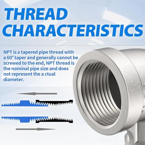 ChillWaves 304 تركيب أنابيب من الفولاذ المقاوم للصدأ، كوع 90 درجة 3/4 بوصة NPT ذكر × 3/4 بوصة NPT محول خيط أنثى (6 عبوات) in Kuwait