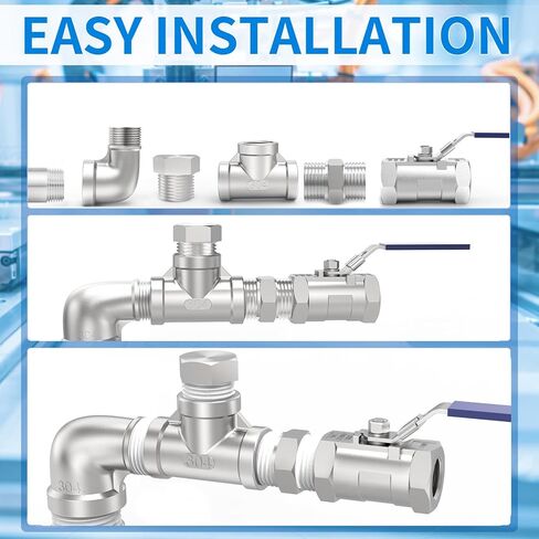 ChillWaves 304 تركيب أنابيب من الفولاذ المقاوم للصدأ، كوع 90 درجة 3/4 بوصة NPT ذكر × 3/4 بوصة NPT محول خيط أنثى (6 عبوات) in Kuwait