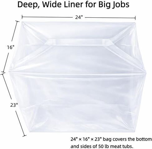 50 lb meat lug liners – 10 Pack 4 Mil Heavy Duty Meat Tub Liners, 24 x 16 x 23 Inch Bags for Meat Totes, Meat Processing Bags for Wild Game, Sausage Making, Home Butcher and Shop Use in Kuwait