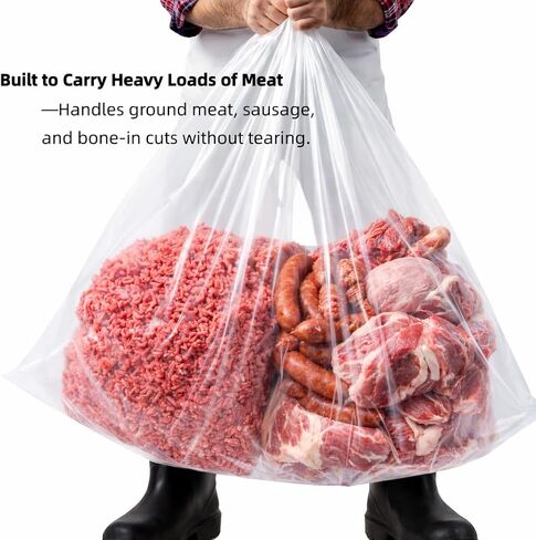 50 lb meat lug liners – 10 Pack 4 Mil Heavy Duty Meat Tub Liners, 24 x 16 x 23 Inch Bags for Meat Totes, Meat Processing Bags for Wild Game, Sausage Making, Home Butcher and Shop Use in Kuwait