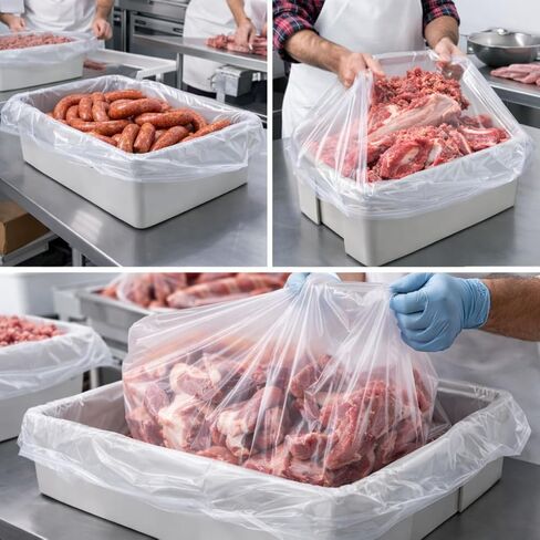 50 lb meat lug liners – 10 Pack 4 Mil Heavy Duty Meat Tub Liners, 24 x 16 x 23 Inch Bags for Meat Totes, Meat Processing Bags for Wild Game, Sausage Making, Home Butcher and Shop Use in Kuwait