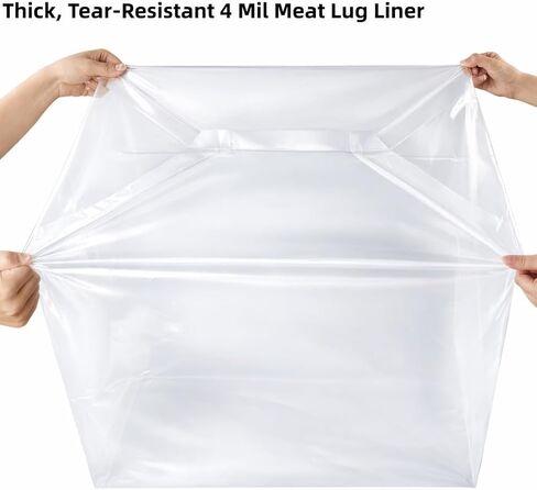 50 lb meat lug liners – 10 Pack 4 Mil Heavy Duty Meat Tub Liners, 24 x 16 x 23 Inch Bags for Meat Totes, Meat Processing Bags for Wild Game, Sausage Making, Home Butcher and Shop Use in Kuwait
