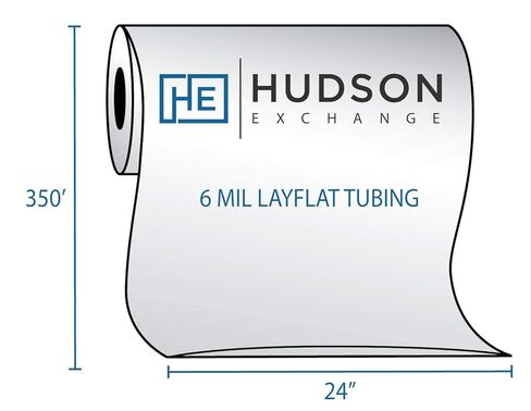 Hudson Exchange 24 بوصة × 350 بوصة، 6 مل، لفة أنابيب بولي، راتينج LDPE من الفئة الغذائية، تغليف بطول مخصص in Saudi Arabia