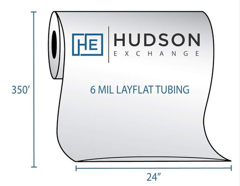 Hudson Exchange 24 بوصة × 350 بوصة، 6 مل، لفة أنابيب بولي، راتينج LDPE من الفئة الغذائية، تغليف بطول مخصص in Saudi Arabia