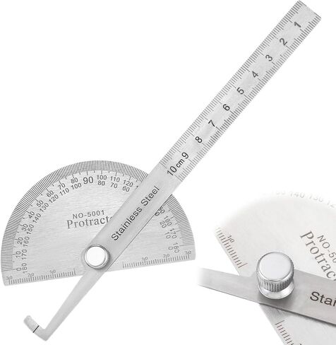 Stainless Steel Angle Protractor, Angle Finder Ruler, Adjustable Angle-Protractor, 0-180 Degrees, Woodworking Ruler, Angle-Measuring Tool (10 cm/ 3.94 Inch) in Saudi Arabia
