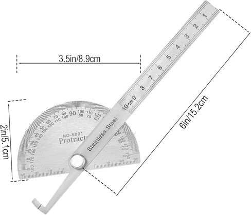 Stainless Steel Angle Protractor, Angle Finder Ruler, Adjustable Angle-Protractor, 0-180 Degrees, Woodworking Ruler, Angle-Measuring Tool (10 cm/ 3.94 Inch) in Saudi Arabia