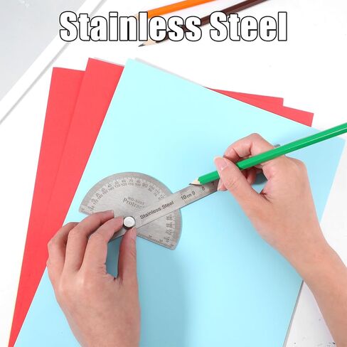 Stainless Steel Angle Protractor, Angle Finder Ruler, Adjustable Angle-Protractor, 0-180 Degrees, Woodworking Ruler, Angle-Measuring Tool (10 cm/ 3.94 Inch) in Saudi Arabia